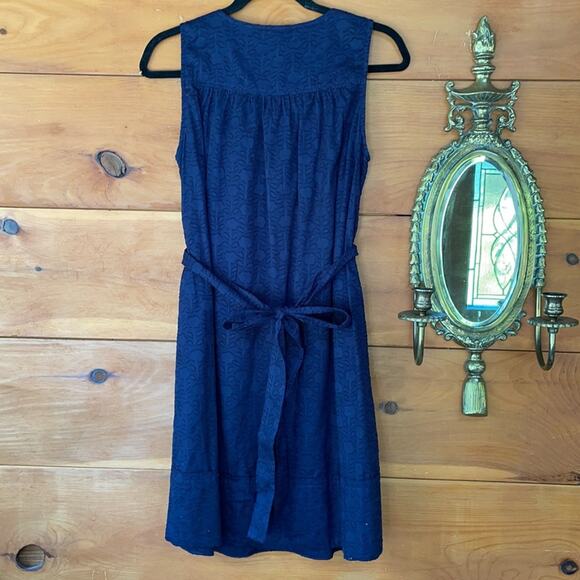 Marc by Marc Jacobs Blue V-Neck Pleated Fit & Flare Midi Dress Size Small - Picture 7 of 8